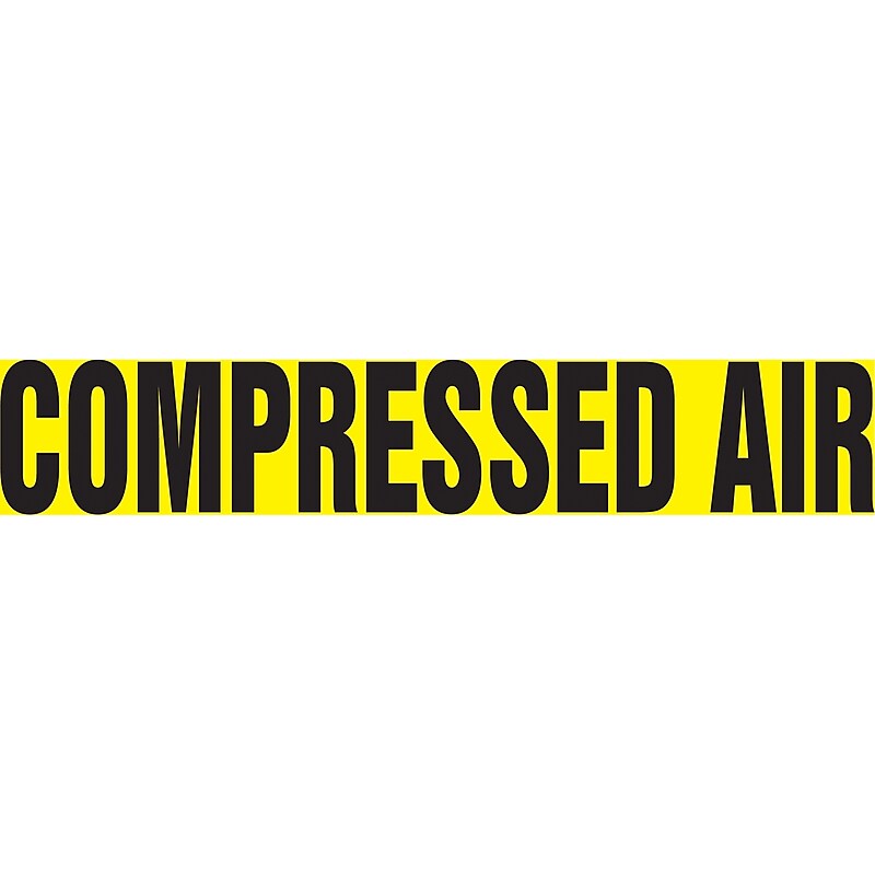 Accuform Snap Tite Pipe Marker, COMPRESSED AIR, 1-1/2" to 2", Black/Yellow (RPK225STB) image 1
