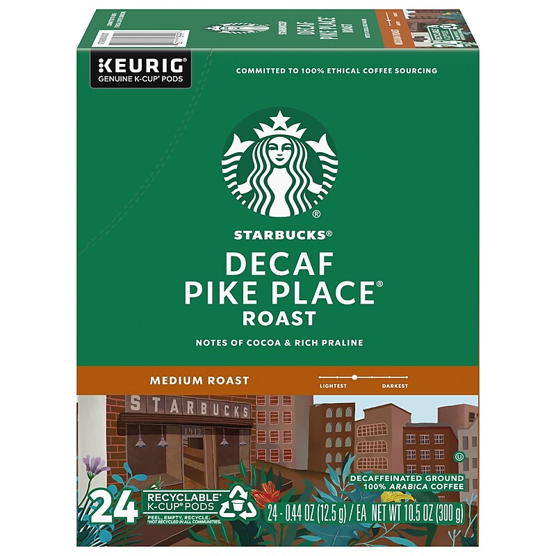 Starbucks Pike Place Decaf Coffee Keurig® K-Cup® Pods, Medium Roast, 24/Box (SBK18999) image 1
