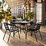 Flash Furniture Lila 31.5'' Square Table with 4 Slat Stack Chairs, Black (TLH0732SQ017CB4)~#|#~469D9B0D-C5F1-41F4-9FE888145AF053FD_sc7