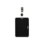 Staples Rubberized ID Badge Holder, Black, Durable Vertical Name Badge Sleeve for Work IDs, Access Cards & Credentials~#|#~53CA110C-BD5E-4A6A-944014BEC07778B1_sc7