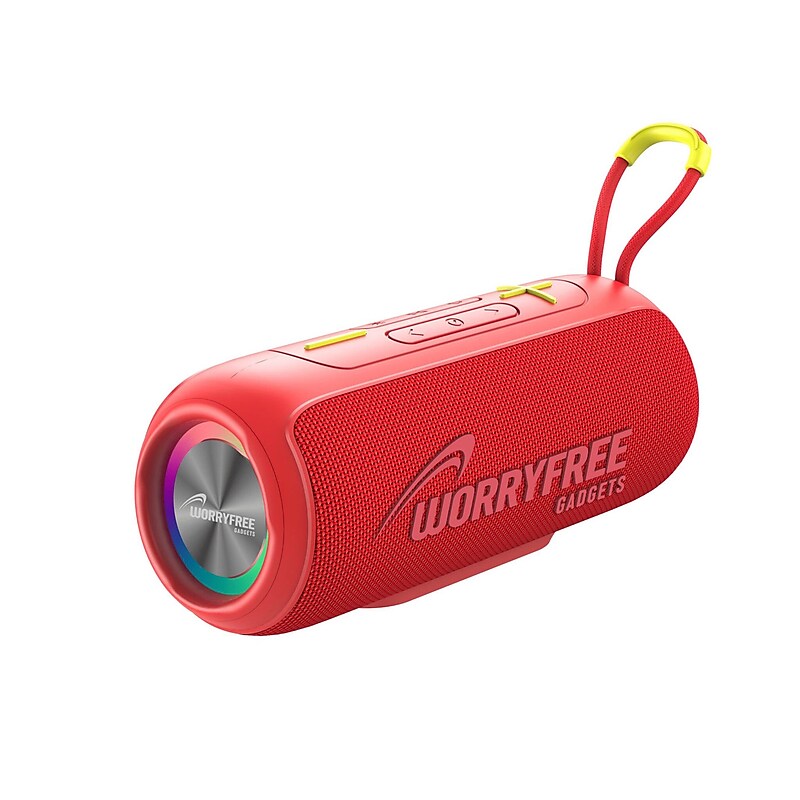 Worryfree Gadgets Party Series Wireless Bluetooth Stereo Speaker, IPX6 Water Resistant, Red (WP26-RED) image 1