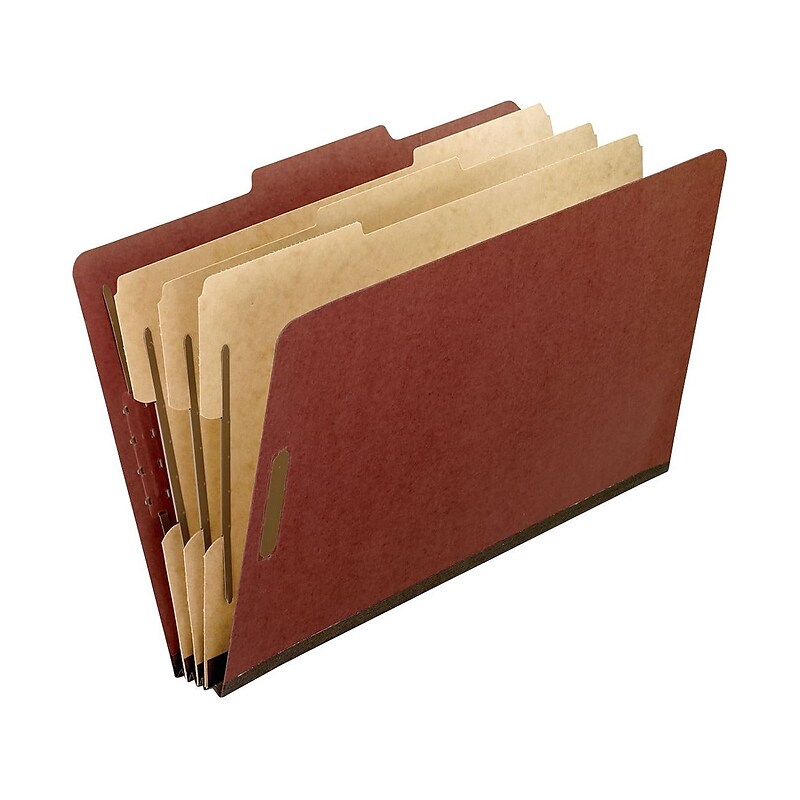 Pendaflex Recycled Pressboard Classification Folder, 3-Divider, 2" Expansion, Legal Size, Brick Red, 10/Box (2357R) image 1