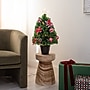 Nearly Natural 24-in Pre-Lit Fiber Optic Artificial Christmas Tree with Ornaments, Poinsettia and Star Topper (T4752)~#|#~46AECF32-1AF9-4667-AE0B17E85C7F6B3C_sc7
