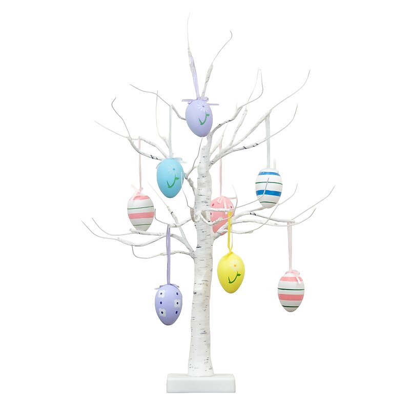 Nearly Natural 2-ft Pre-Lit Artificial Easter Twig Tree with Egg Ornaments and 24 Warm White LED Lights (T5349) image 1
