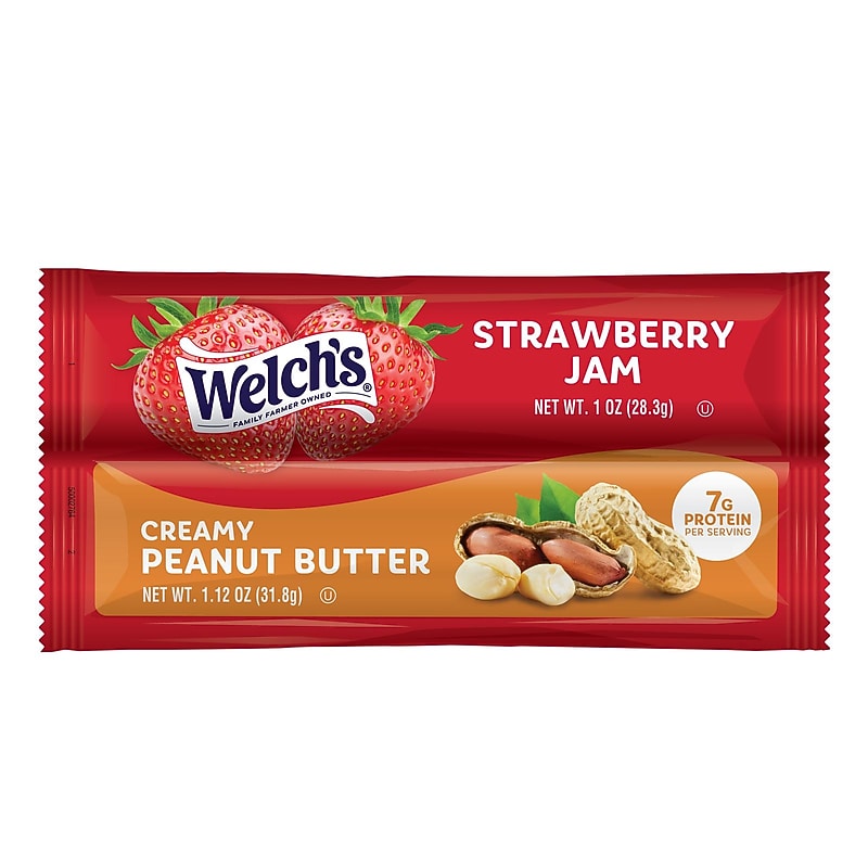 Welch's Strawberry Jam & Peanut Butter Combo Pouch, 8 oz., 200/Carton (DIX86426) image 1