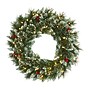 Nearly Natural 24 in. Pre-Lit Frosted Swiss Pine Wreath, Green (W1113)~#|#~46C2887D-4400-40AC-A0FFBAB017A53C16_sc7