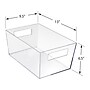 Azar Extra Large Storage Bin, 6.5" x 13"x 9.5", Clear, 4/Pack (556239-4PK)~#|#~46C2F274-381C-4A6E-803E26C3AA43C184_sc7
