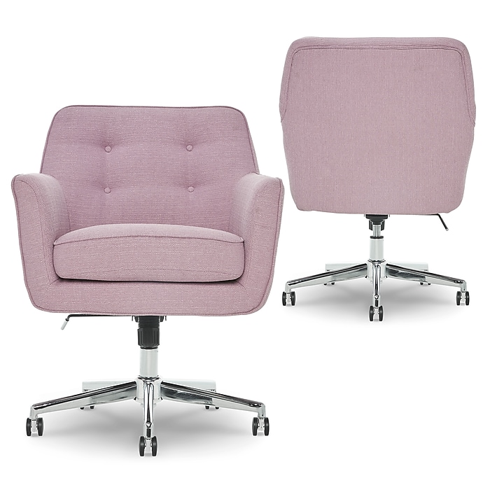 Serta Style Ashland Fabric Swivel Computer and Desk Chair, Lilac