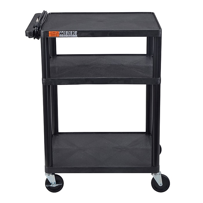 Luxor ENDURA AV 3-Shelf Media Utility Cart with Electric Power