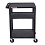 Luxor ENDURA AV 3-Shelf Media Utility Cart with Electric Power, Black (LP34E-B)~#|#~46C6DC35-C37F-43C9-8FFE957AF164B15C_sc7