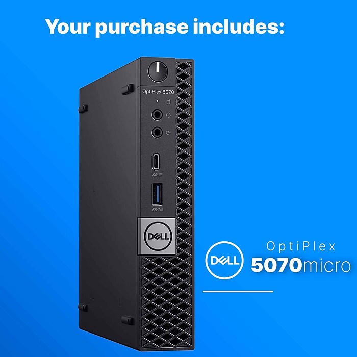 Dell OptiPlex Refurbished Micro Computer, Intel i7-9700T, 16GB RAM