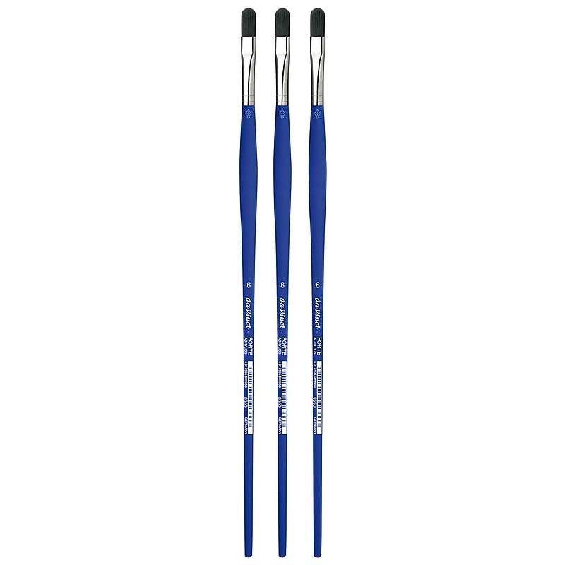 da Vinci FORTE-Acrylics Oil and Acrylic Synthetic Bristle, Filbert Brush, 3/Pack (DVXVA86508-3) image 1