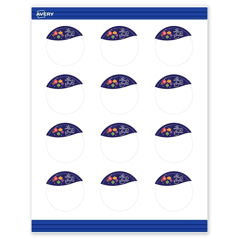 Avery Silver-Snowflakes Matte Blank Card, White, 120/Pack (S00-FK5) image 1