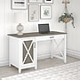 Bush Furniture Key West 54"W Computer Desk with Keyboard Tray and Storage, Shiplap Gray/Pure White (KWD154G2W-03)~#|#~46D8ECDB-7578-42A6-AE9D1C410EB48487_sc7