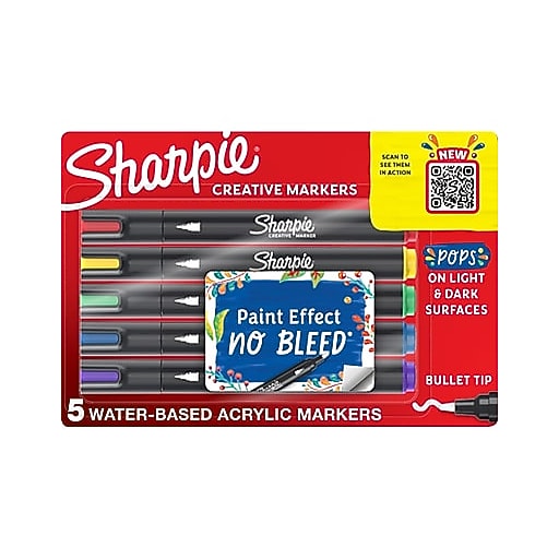 Coptic / sharpie 多色水性インクマーカーセット Sharpie Creative Water-Based Acrylic Marker, Bullet Tip, Assorted