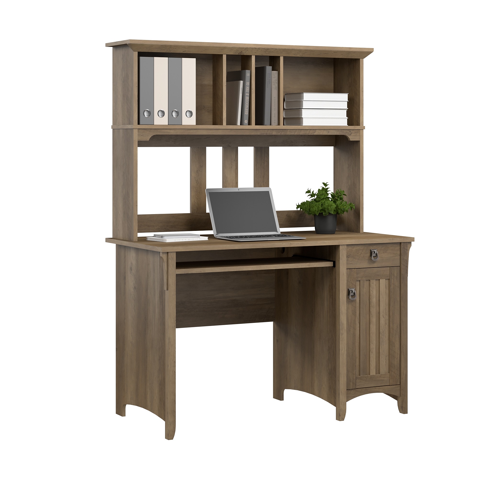 Bush Home Salinas Small Computer Desk with Hutch, Reclaimed Pine (MY72408-03) Sansujyuku sansujyuku.com