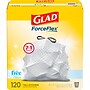 Glad ForceFlex Tall 13 Gallon Drawstring Kitchen Trash Bag, White, 120 Total Bags (78555)~#|#~46F58586-9838-441C-A8402A88E326B24B_sc7