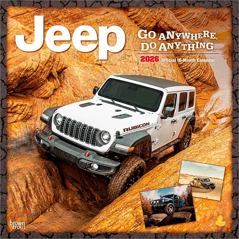 2026 BrownTrout Jeep 12" x 12" Monthly Wall Calendar (9798330701780) image 1