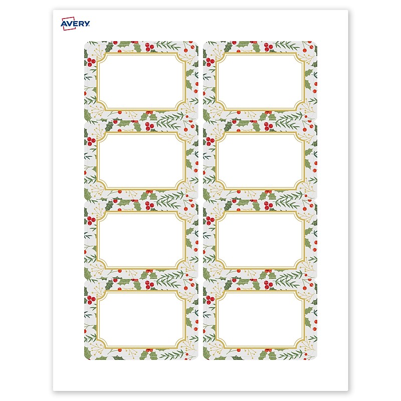 Avery Rectangle Multipurpose Labels, 2-1/3" x 3-3/8", White, 80/Pack (19479370453) image 1