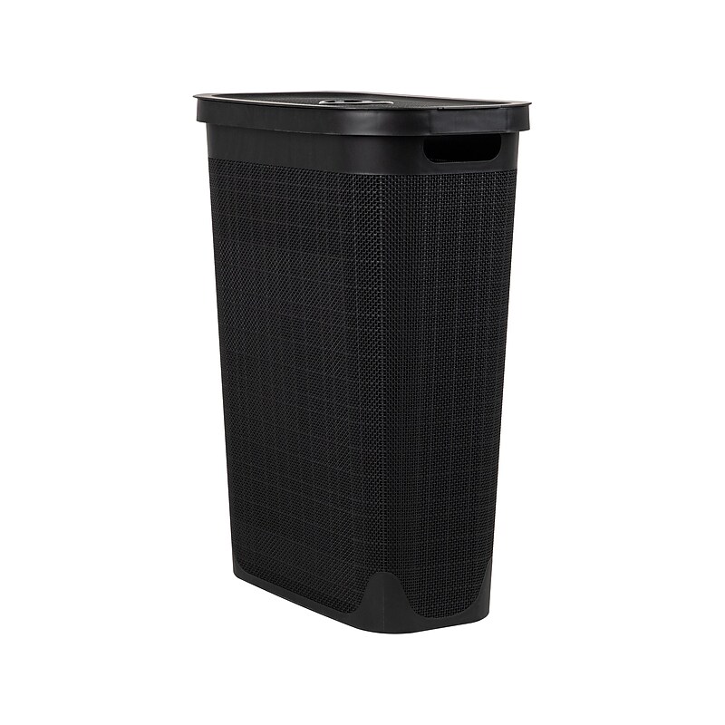 Mind Reader 10.57-Gallon Hamper with Lid, Plastic, Black (40FABHAMP-BLK) image 1