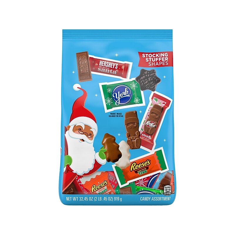 Hershey's Stocking Stuffer Shapes Snack Size Assorted Chocolate Pieces, 32.45 oz. (34000-45947) image 1