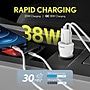 Overtime 38W Wall Charger and Car Charger with Two 6-Foot USB-C to USB-C Cables Bundle, White (OHC6TCX2)~#|#~4703B0DF-C7C5-4AF2-83CA0B1F91B8649A_sc7