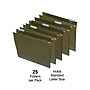 Staples Reinforced Box Bottom Hanging File Folder, 2" Expansion, 1/5-Cut Tab, Letter Size, Standard Green, 25/Box~#|#~470663B9-D296-4649-A1C519B850F09063_sc7