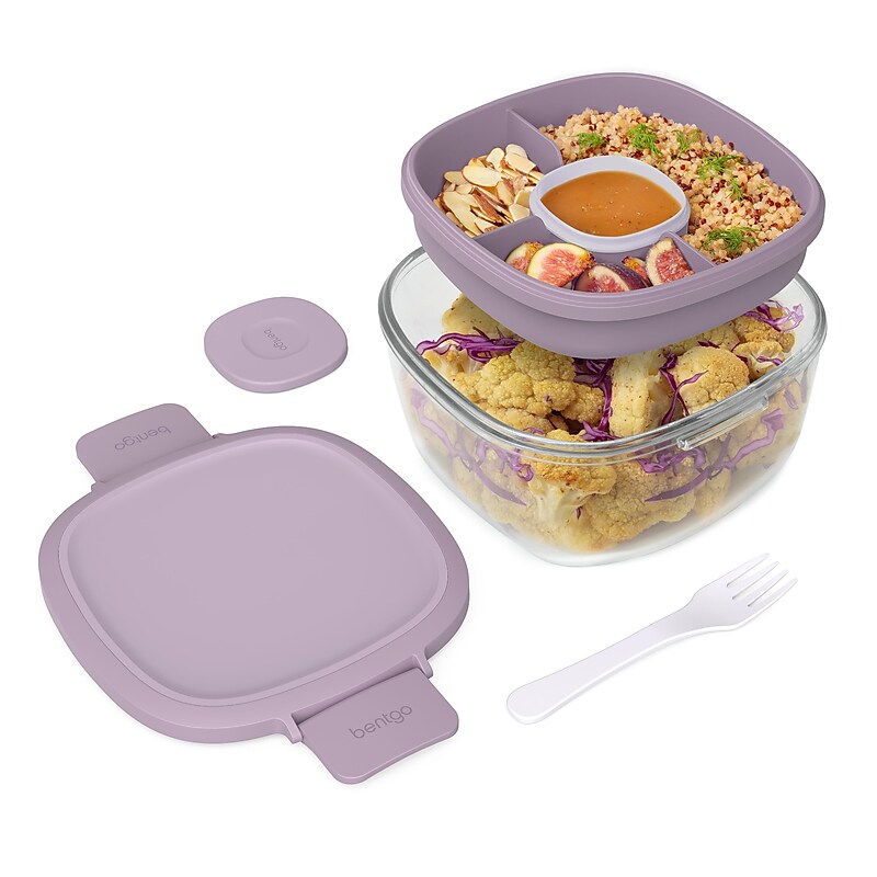 bentgo All-in-One Salad Container, 5-Compartment, Lavender, 61 oz. (BGLASSAL-L) image 1