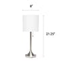 Creekwood Home Modern Glam 21.25" LED Table Lamp, Brushed Nickel/White (CWT-1006-BW)~#|#~47104741-AC11-4BAB-839181436DA64C46_sc7