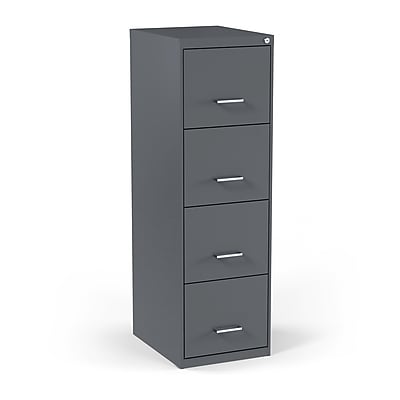 STAPLES 4-Drawer Vertical File Cabinet, Letter Size Documents, Lockable, 18.9″ D x 14.3″ W x 45.8″ H, Charcoal Simolary simolary.com