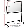 Excello Global Products Glass Mobile Dry-Erase Whiteboard, Aluminum Frame, 48" x 32" (EGP-HD-0552)~#|#~47122777-183A-4413-8F60F451E7ACBE10_sc7