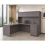 Boss Office Products " Office Desk with Hutch, Return and Pedestal, Driftwood (GROUPA25-DW)~#|#~47127A20-DB61-4A8C-A8C9907604E88917_sc7
