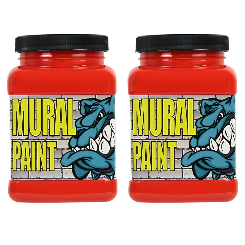 Chroma Acrylic Mural Paint, Fury (Orange), 16 oz., 2/Bundle (CRM2452-2) image 1