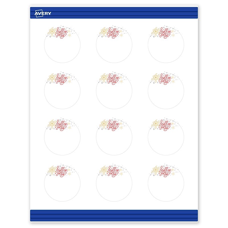 Avery Silver-Holly Sparkles Matte Blank Card, White, 120/Pack (S00-FHG) image 1