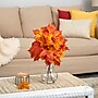 Nearly Natural 18" Autumn Maple Leaf Artificial Plant in Glass Planter (P1541-OG)~#|#~4720BF84-E63B-4873-B25AA2DC5D9C9A3F_sc7