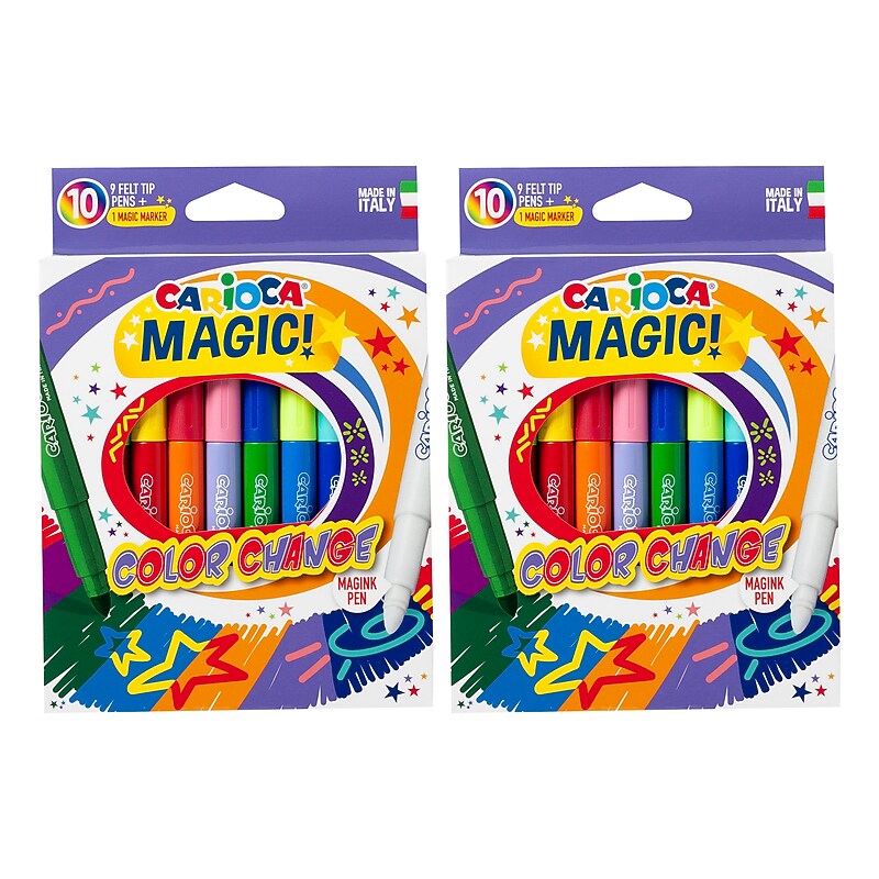 CARIOCA Magic! Washable Kids Markers, Bold Tip, Assorted Colors, 10/Pack, 2/Bundle (CRA42737-2) image 1