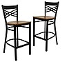 Flash Furniture HERCULES Series Traditional Metal X-Back Barstool, Black/Cherry Wood Seat, 2-Pieces/Pack (2XU6FOBXBARCHW)~#|#~4726DC03-0ADD-4C9E-A6CD4411EC8EA06F_sc7