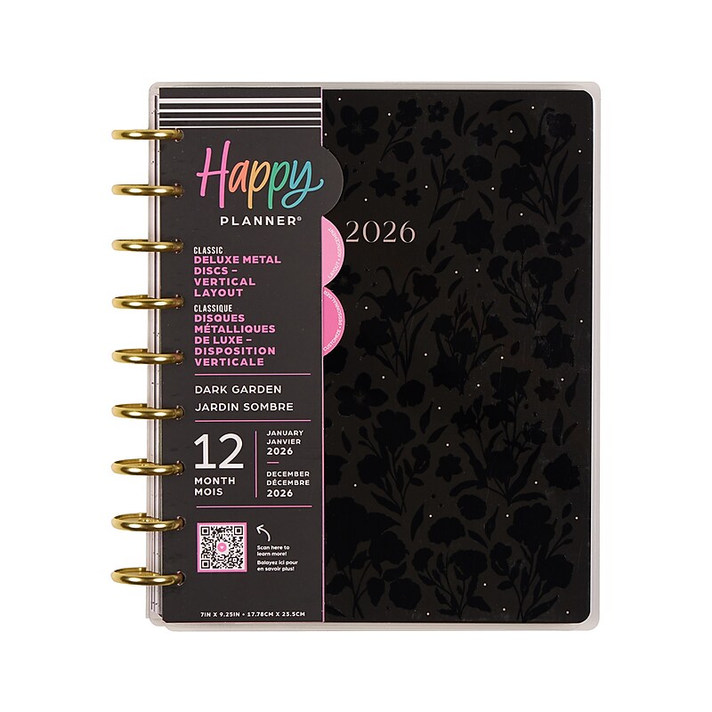 2026 Me & My Big Ideas Happy Planner 8.75" x 1.25" Calendar Year Weekly & Monthly Standard Planner, Plastic Cover (PM0015C002) image 1