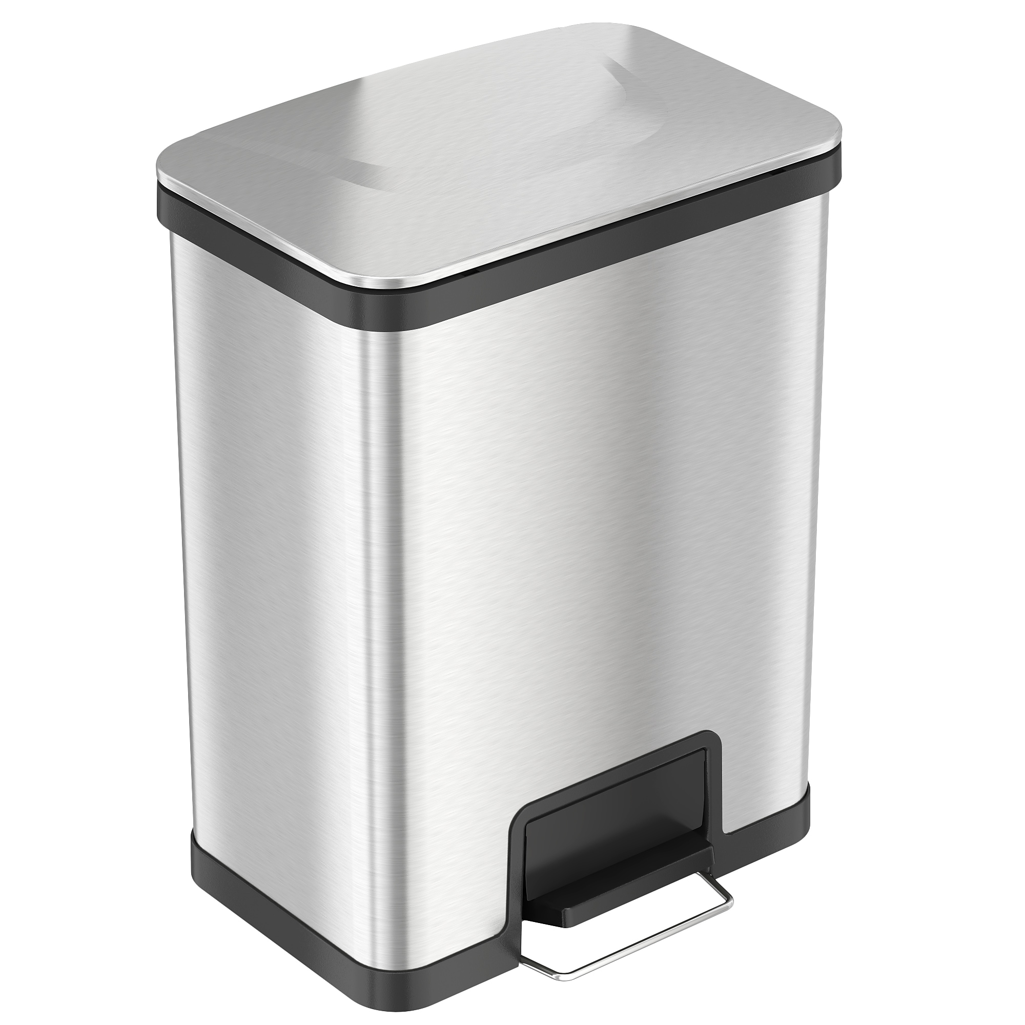 halo AirStep Stainless Steel Rectangular Step Pedal Trash Can with AbsorbX Odor Control System, 13 Gal., Silver (TR13SS) Sansujyuku sansujyuku.com