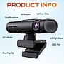 Delton AIC60 UHD 4K Face Tracking and Gesture Controls Webcam, 8.3 Megapixels, Black, (DCAIC60)~#|#~4738EC32-6265-4F3F-BDC803A2923C0A32_sc7