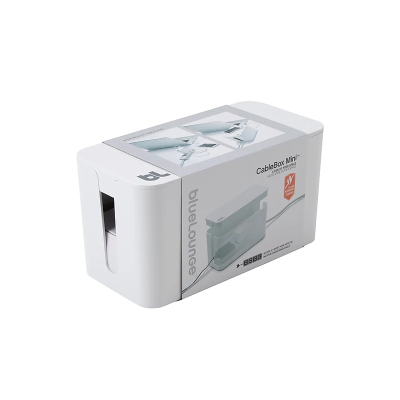 Bluelounge CableBox Mini Cable Management System, 9 1/4", White (CBM-WH) image 1