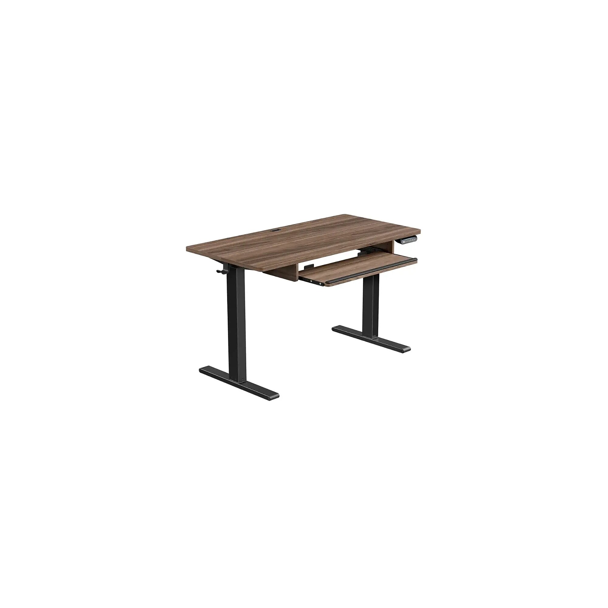 Huanuo 48″W Electric Rectangular Adjustable Standing Desk with Keyboard Tray, Walnut (HNESD71WN) Simolary simolary.com