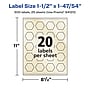 Avery Pearlized Ivory Decorative Edge Multipurpose Labels, 1-1/2" x 1-47/54", Ivory, 500/Pack (94120)~#|#~474C2FC3-586A-473E-8D5CD01701126B87_sc7