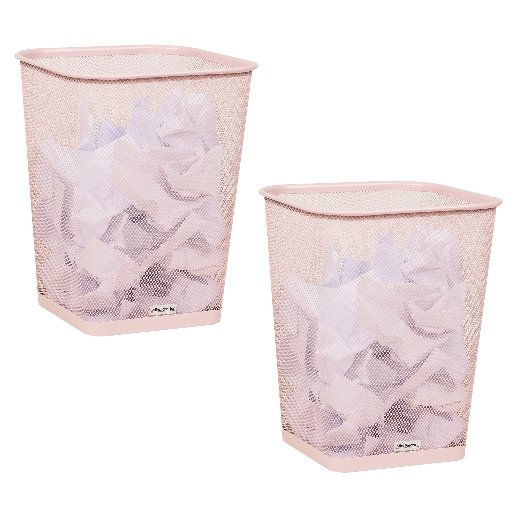 Mind Reader Metal Trash Can Without Lid, 5 Gallon, Pink, 2/Pack (2SQUAGA-PNK) Simolary simolary.com 6