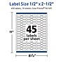 Avery TrueBlock Laser/Inkjet Waterproof Decorative Edge Multipurpose Labels, 0.5" x 2.5", White, 450 Labels/Pack (94749)~#|#~47537521-F09C-421B-961FB68CED9D2BBF_sc7