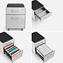 Poppin Stow 2-Drawer Mobile Vertical File Cabinet, Letter/Legal Size, Lockable, 21.5"H x 15.75"W x 20"D, Light Gray (104732)~#|#~4757BA10-BB7B-401D-BF4F05821FA432D9_sc7