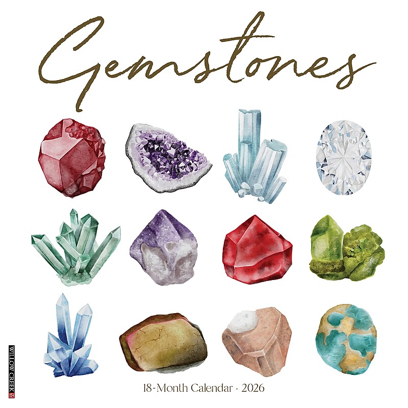 2026 Willow Creek Gemstones 12" x 12" Monthly Wall Calendar (55281) image 1