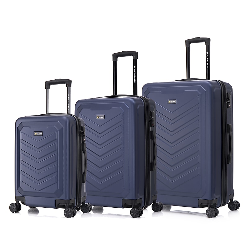 US Army FOX PRO 3-Piece Hardside Spinner Carry-On Luggage Set, TSA Checkpoint Friendly, Navy Blue (USLFPROSML-BLU) image 1