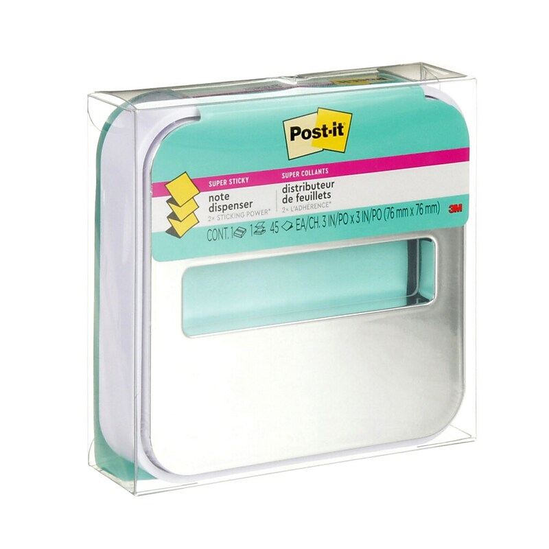 Post-it Pop-Up Dispenser for 3" x 3" Notes, Metallic/White (STL-330-W) image 1