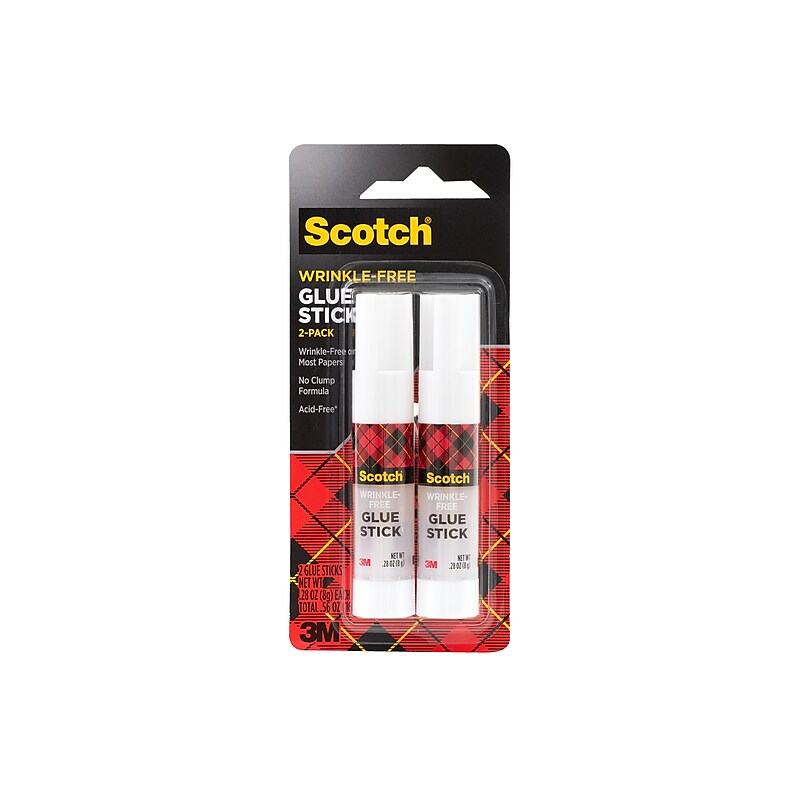Scotch Washable Glue Sticks, 0.27 oz., Clear, 2/Pack (0038-2CL) image 1